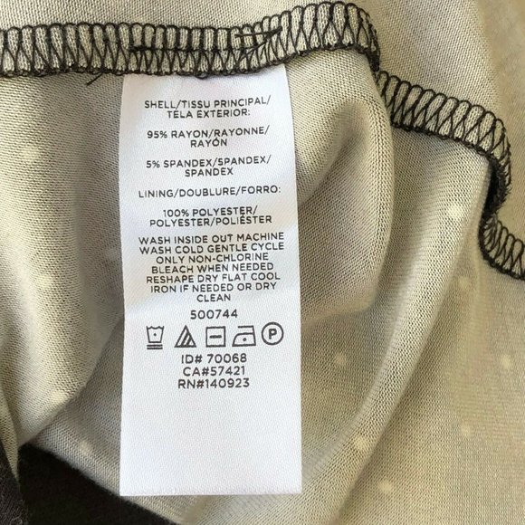 LOFT Outlet Black Casual Sleeveless Dress V-Neck Polka-Dot Fit & Flare Petite - Picture 7 of 7